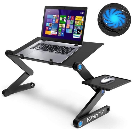 Adjustable Folding Laptop Ultrabook Notebook Tablet Table Stand With Mouse Pad for Bed Sofa