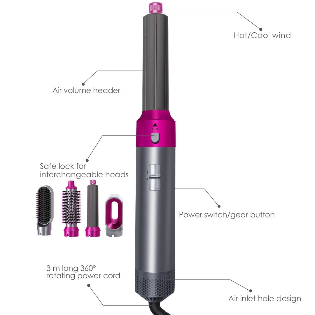 Hot Air Brush: Dry, Style, and Volumize with Ionic Technology (5-in-1)