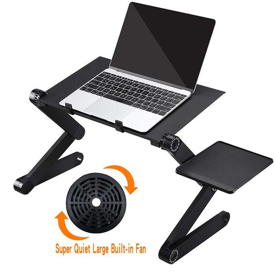 Adjustable Folding Laptop Ultrabook Notebook Tablet Table Stand With Mouse Pad for Bed Sofa